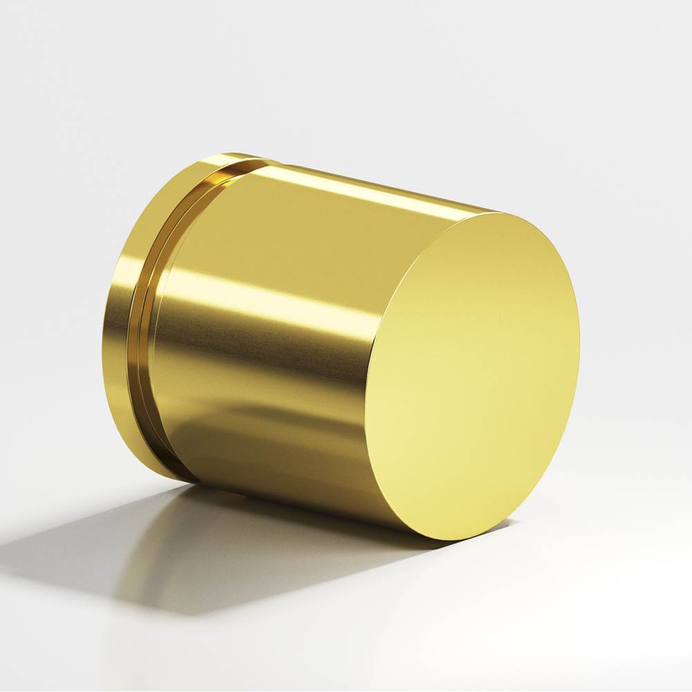 Colonial Bronze - 1.25'' diameter Round, grooved Cabinet Knob, Back-to-Back Shower Door Knob Kit hand finished in French Gold - French Gold