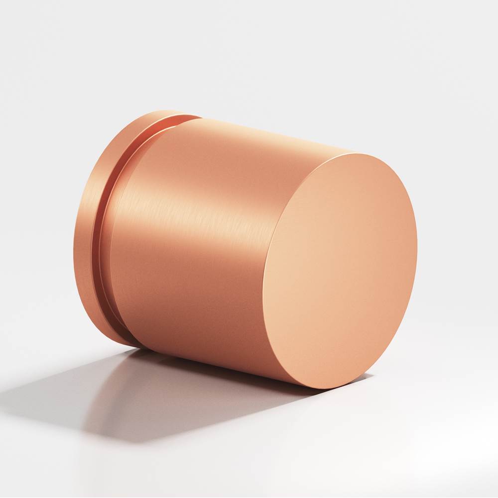 Colonial Bronze - 1.25'' diameter Round, grooved Cabinet Knob, Back-to-Back Shower Door Knob Kit hand finished in Matte Satin Copper - Matte Satin Copper