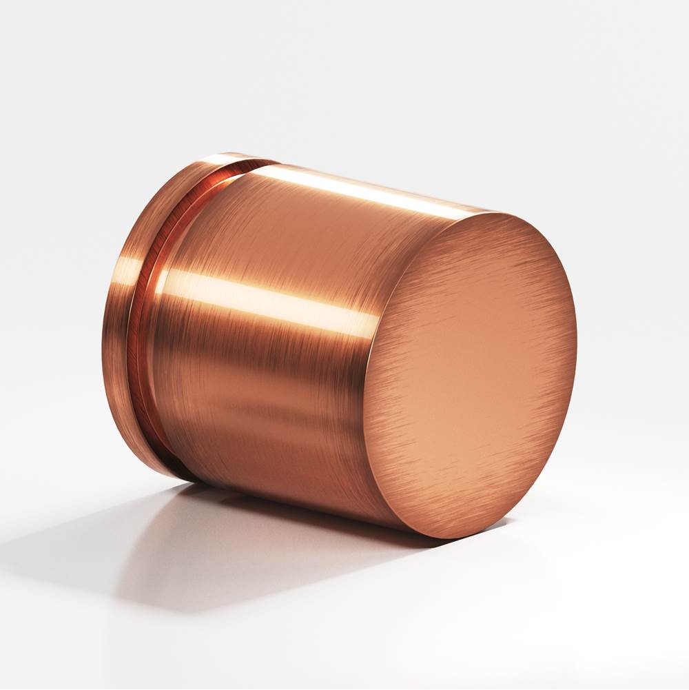 Colonial Bronze - 1.25'' diameter Round, grooved Cabinet Knob, Back-to-Back Shower Door Knob Kit hand finished in Antique Copper - Antique Copper