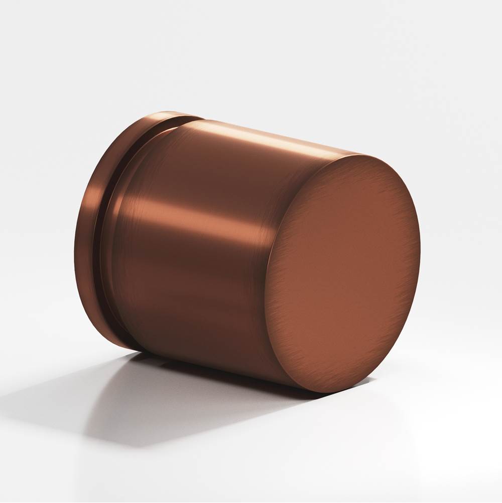 Colonial Bronze - 1.25'' diameter Round, grooved Cabinet Knob, Back-to-Back Shower Door Knob Kit hand finished in Matte Antique Copper - Matte Antique Copper