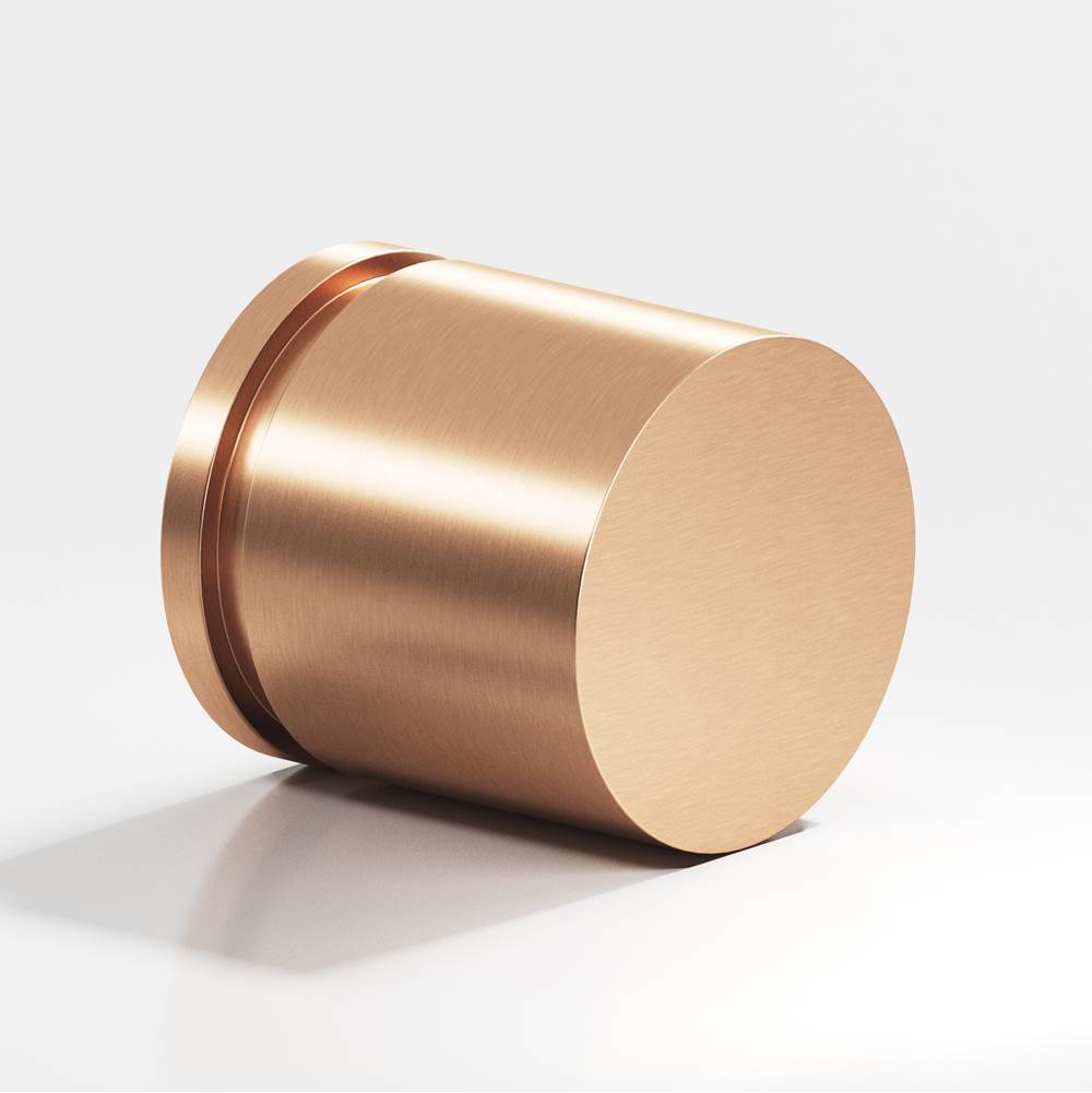 Colonial Bronze - 1'' diameter Round, grooved Cabinet Knob hand finished in Satin Bronze - Satin Bronze