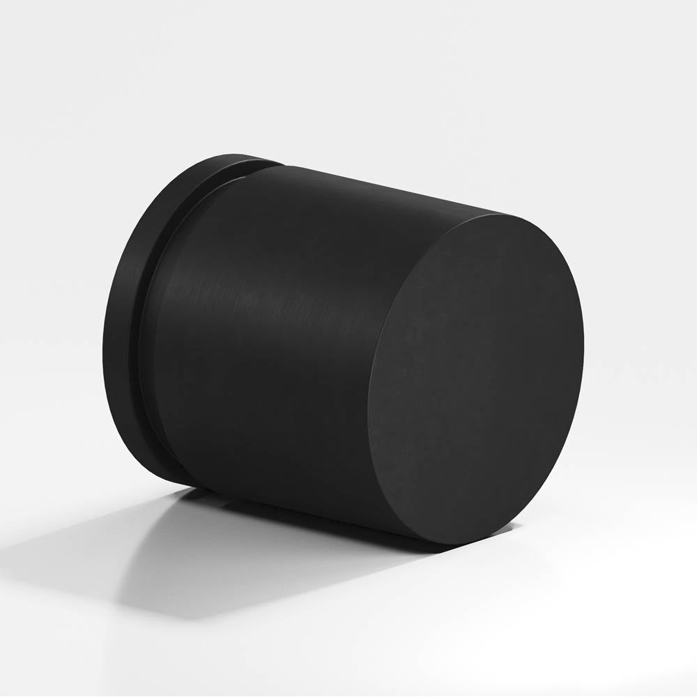 Colonial Bronze - 1.25'' diameter Round, grooved Cabinet Knob, Back-to-Back Shower Door Knob Kit hand finished in Matte Satin Black - Matte Satin Black