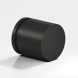Colonial Bronze - 1.25'' diameter Round, grooved Cabinet Knob, Back-to-Back Shower Door Knob Kit hand finished in Frost Black - Frost Black