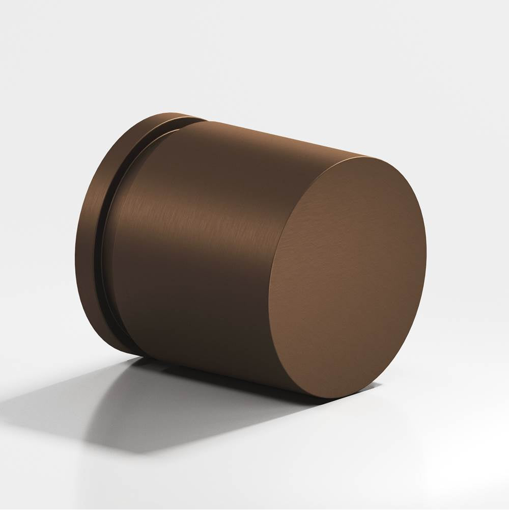 Colonial Bronze - 1'' diameter Round, grooved Cabinet Knob hand finished in Matte Oil Rubbed Bronze - Matte Oil Rubbed Bronze