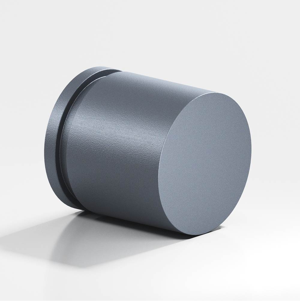 Colonial Bronze - 1'' diameter Round, grooved Cabinet Knob hand finished in Frost Chrome - Frost Chrome