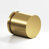 Colonial Bronze - 1.25'' diameter Round, grooved Cabinet Knob, Back-to-Back Shower Door Knob Kit hand finished in Unlacquered Satin Brass - Unlacquered Satin Brass