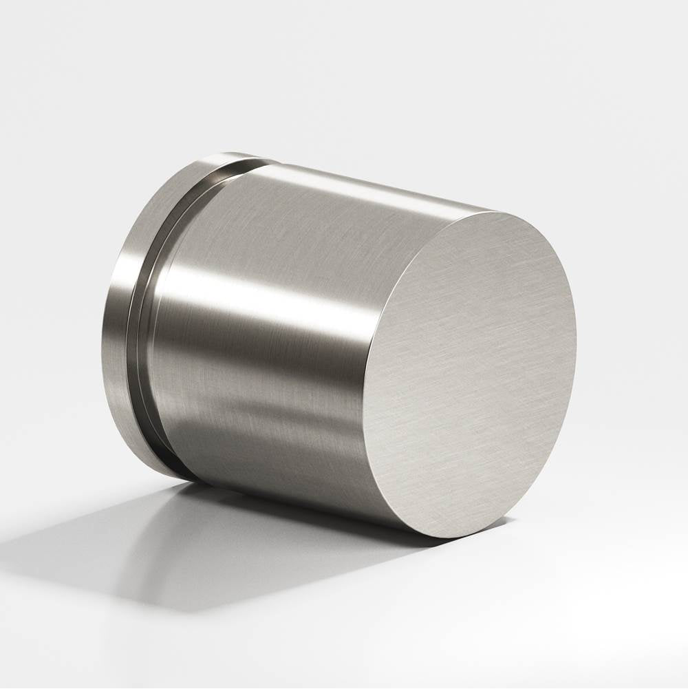 Colonial Bronze - 1'' diameter Round, grooved Cabinet Knob hand finished in Satin Nickel - Satin Nickel