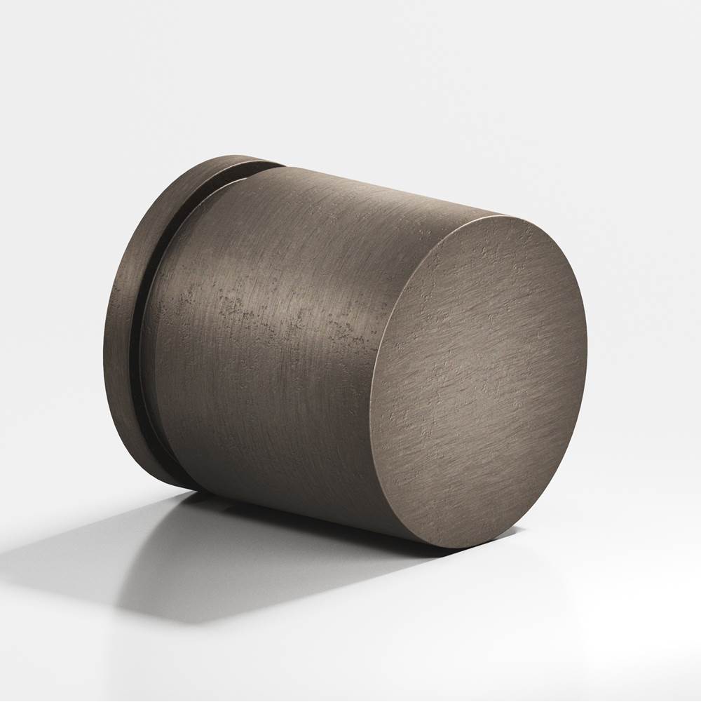 Colonial Bronze - 1.25'' diameter Round, grooved Cabinet Knob, Back-to-Back Shower Door Knob Kit hand finished in Distressed Pewter - Distressed Pewter