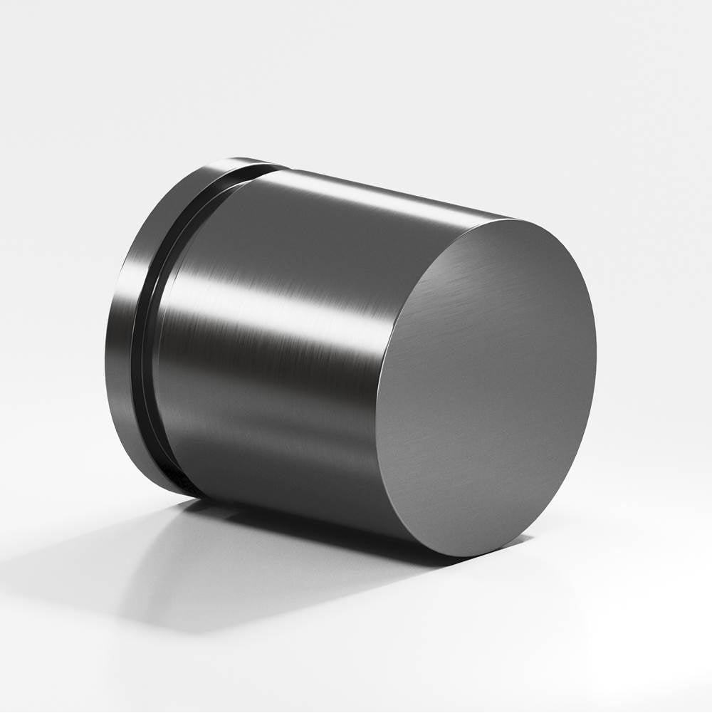 Colonial Bronze - 1'' diameter Round, grooved Cabinet Knob hand finished in Graphite - Graphite