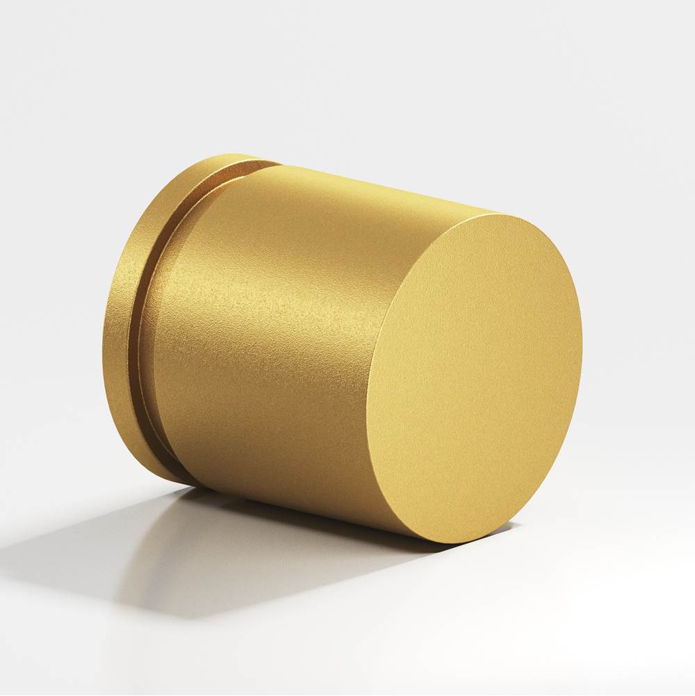 Colonial Bronze - 1.25'' diameter Round, grooved Cabinet Knob, Back-to-Back Shower Door Knob Kit hand finished in Frost Brass - Frost Brass