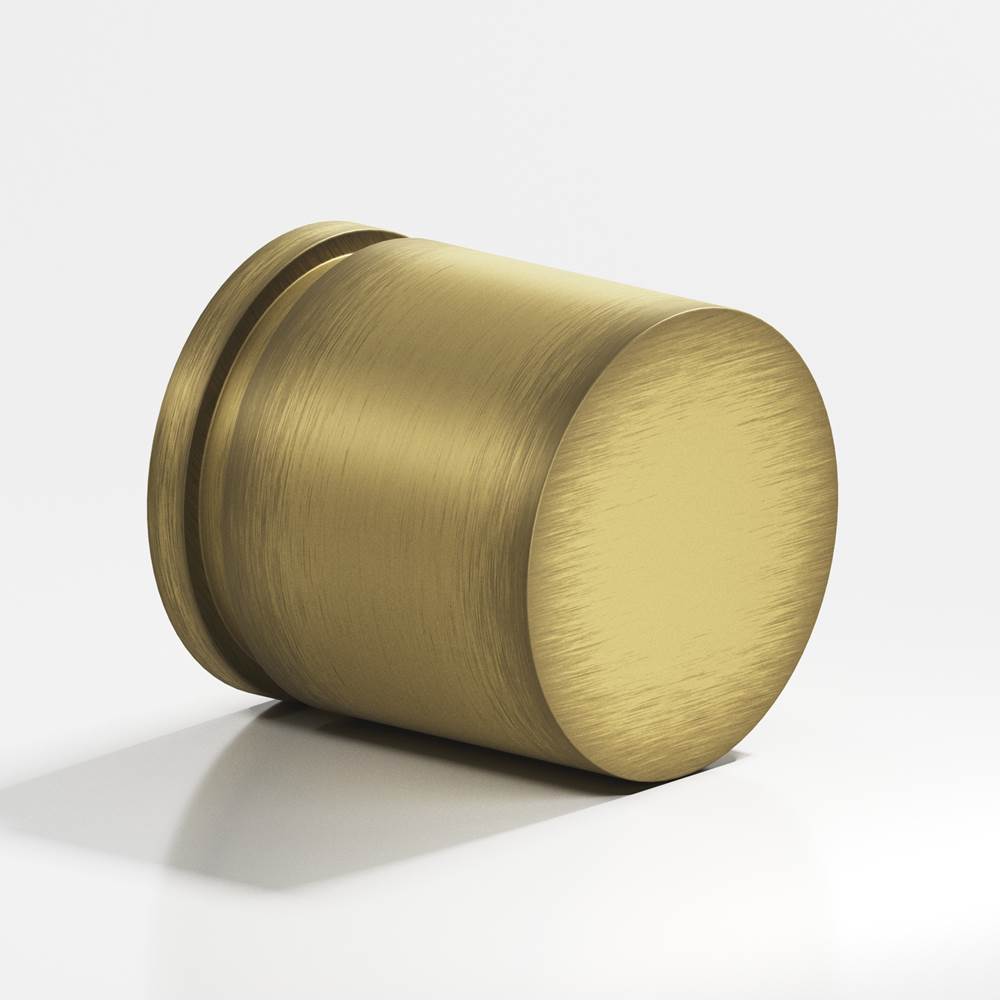 Colonial Bronze - 1.25'' diameter Round, grooved Cabinet Knob, Back-to-Back Shower Door Knob Kit hand finished in Matte Antique Satin Brass - Matte Antique Satin Brass