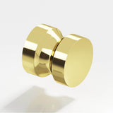 Colonial Bronze - 1.25'' diameter Round Cabinet Knob, Back-to-Back Shower Door Knob Kit hand finished in Polished Brass - Polished Brass