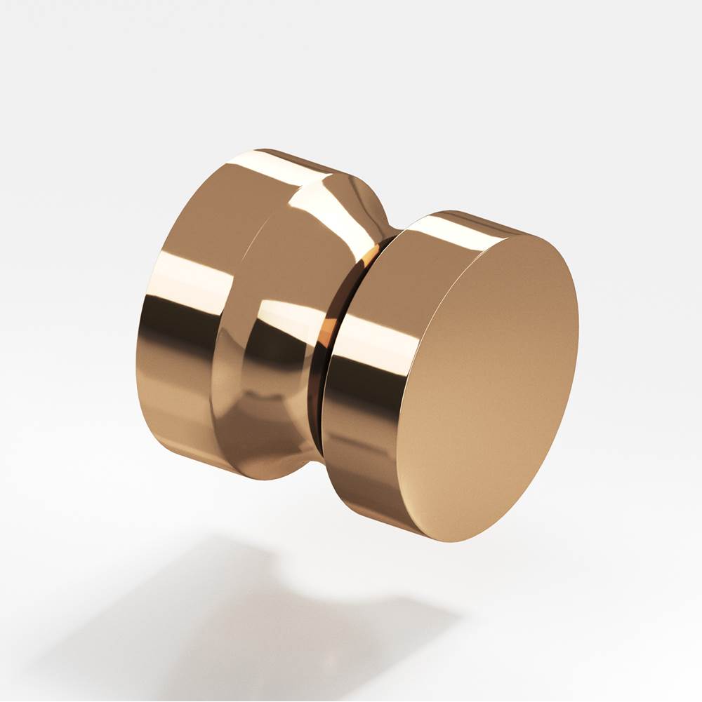 Colonial Bronze - 1.25'' diameter Round Cabinet Knob, Back-to-Back Shower Door Knob Kit hand finished in Polished Bronze - Polished Bronze
