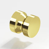 Colonial Bronze - 1.25'' diameter Round Cabinet Knob, Back-to-Back Shower Door Knob Kit hand finished in Unlacquered Polished Brass - Unlacquered Polished Brass