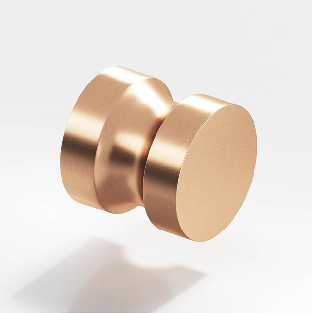 Colonial Bronze - 1.25'' diameter Round Cabinet Knob, Back-to-Back Shower Door Knob Kit hand finished in Satin Bronze - Satin Bronze