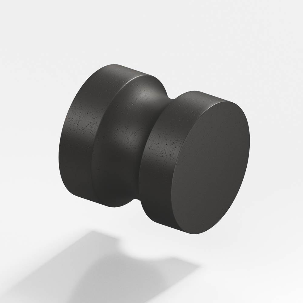Colonial Bronze - 1.25'' diameter Round Cabinet Knob, Back-to-Back Shower Door Knob Kit hand finished in Distressed Satin Black - Distressed Satin Black