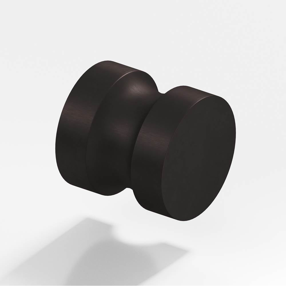 Colonial Bronze - 1.25'' diameter Round Cabinet Knob, Back-to-Back Shower Door Knob Kit hand finished in Matte Dark Statuary Bronze - Matte Dark Statuary Bronze