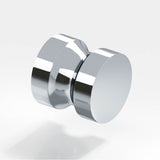 Colonial Bronze - 1.25'' diameter Round Cabinet Knob, Back-to-Back Shower Door Knob Kit hand finished in Polished Chrome - Polished Chrome