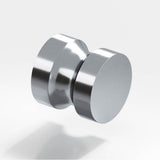 Colonial Bronze - 1.25'' diameter Round Cabinet Knob, Back-to-Back Shower Door Knob Kit hand finished in Satin Chrome - Satin Chrome