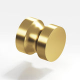 Colonial Bronze - 1.25'' diameter Round Cabinet Knob, Back-to-Back Shower Door Knob Kit hand finished in Unlacquered Satin Brass - Unlacquered Satin Brass
