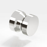 Colonial Bronze - 1.25'' diameter Round Cabinet Knob, Back-to-Back Shower Door Knob Kit hand finished in Polished Nickel - Polished Nickel