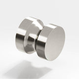 Colonial Bronze - 1.25'' diameter Round Cabinet Knob, Back-to-Back Shower Door Knob Kit hand finished in Satin Nickel - Satin Nickel