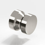 Colonial Bronze - 1.25'' diameter Round Cabinet Knob, Back-to-Back Shower Door Knob Kit hand finished in Nickel Stainless - Nickel Stainless