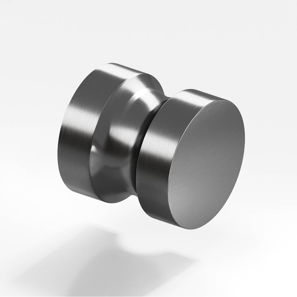 Colonial Bronze - 1.25'' diameter Round Cabinet Knob, Back-to-Back Shower Door Knob Kit hand finished in Graphite - Graphite