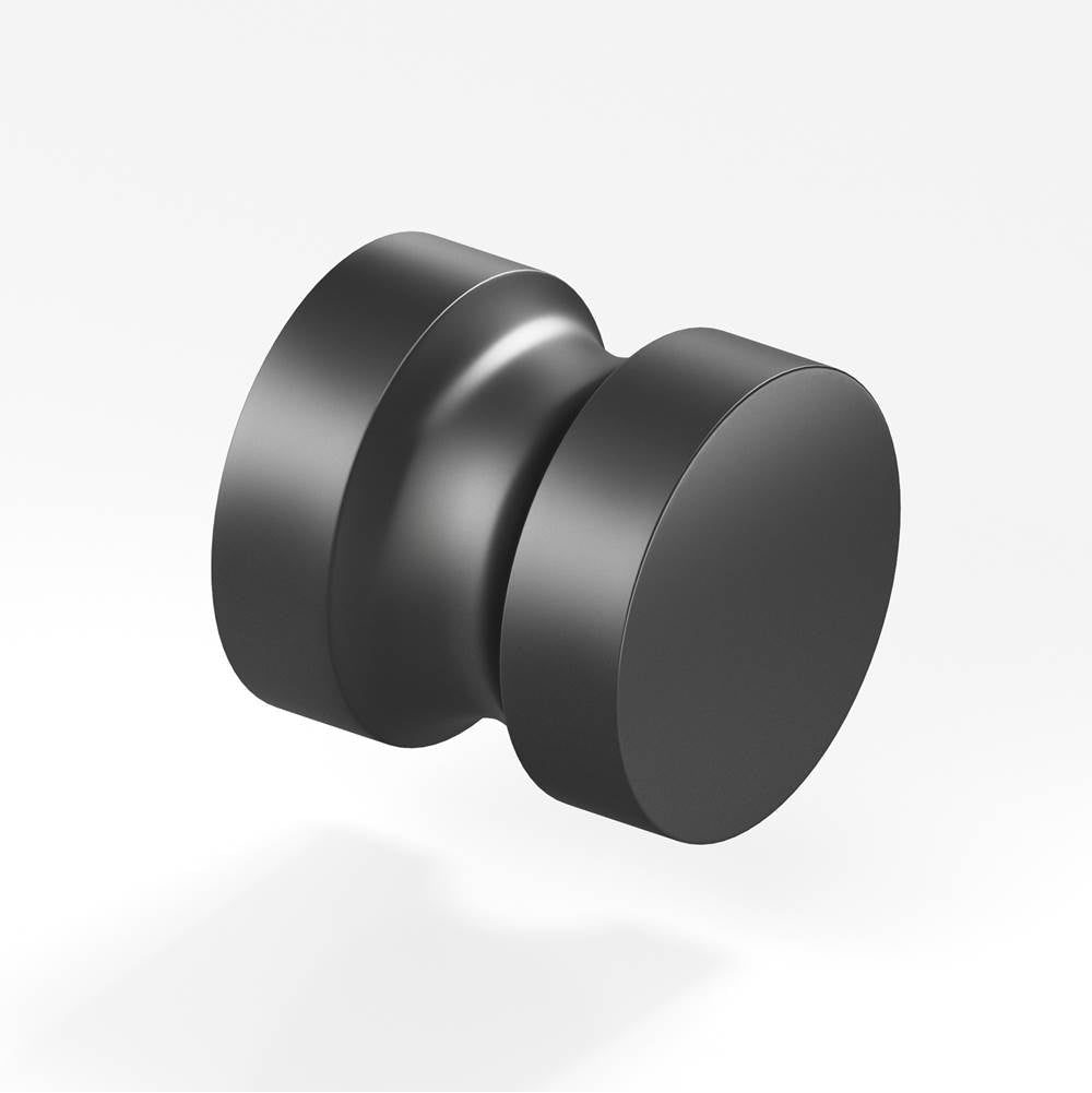 Colonial Bronze - 1.25'' diameter Round Cabinet Knob, Back-to-Back Shower Door Knob Kit hand finished in Matte Graphite - Matte Graphite