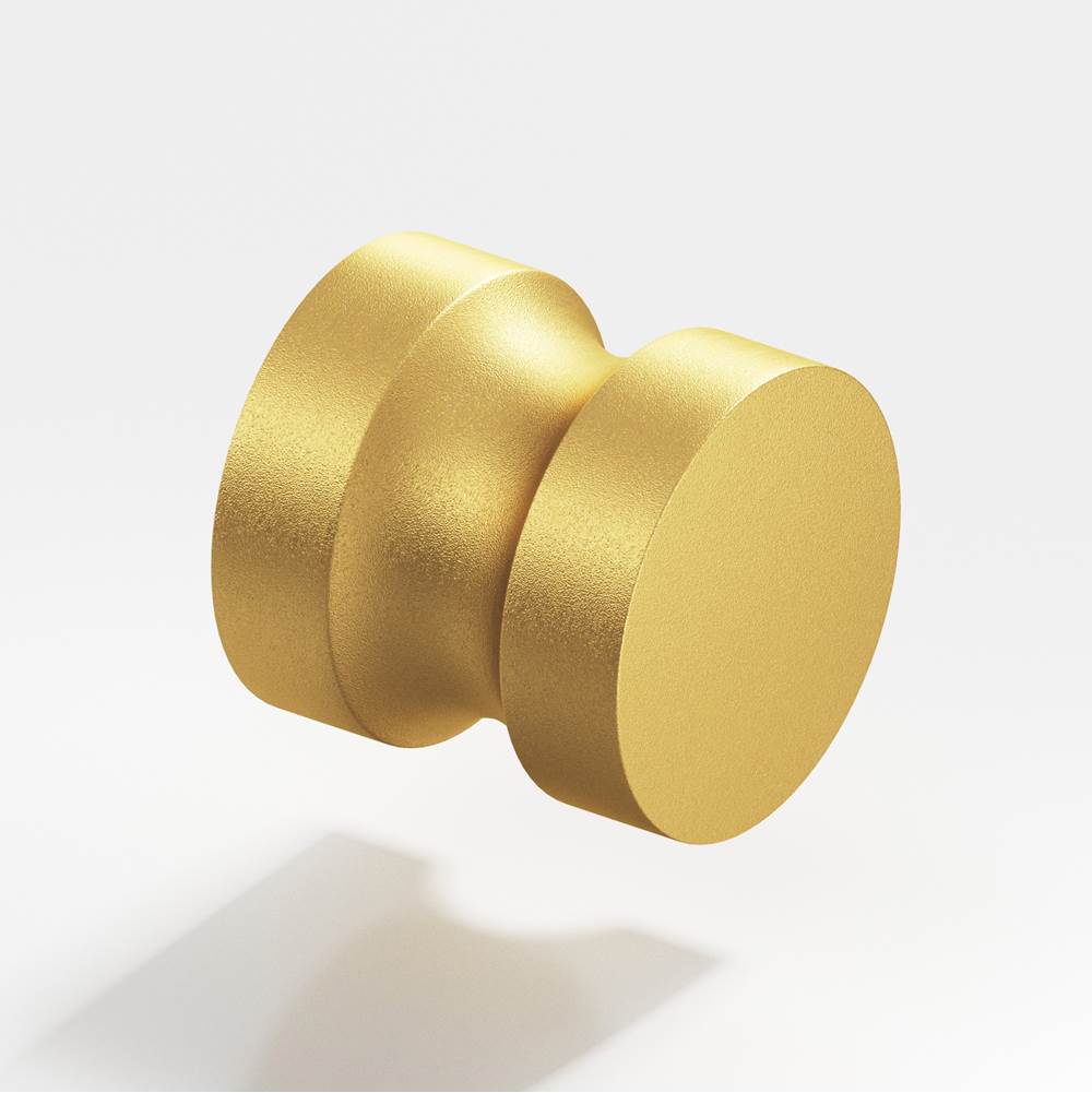 Colonial Bronze - 1.25'' diameter Round Cabinet Knob, Back-to-Back Shower Door Knob Kit hand finished in Frost Brass - Frost Brass