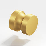 Colonial Bronze - 1.25'' diameter Round Cabinet Knob, Back-to-Back Shower Door Knob Kit hand finished in Frost Brass - Frost Brass