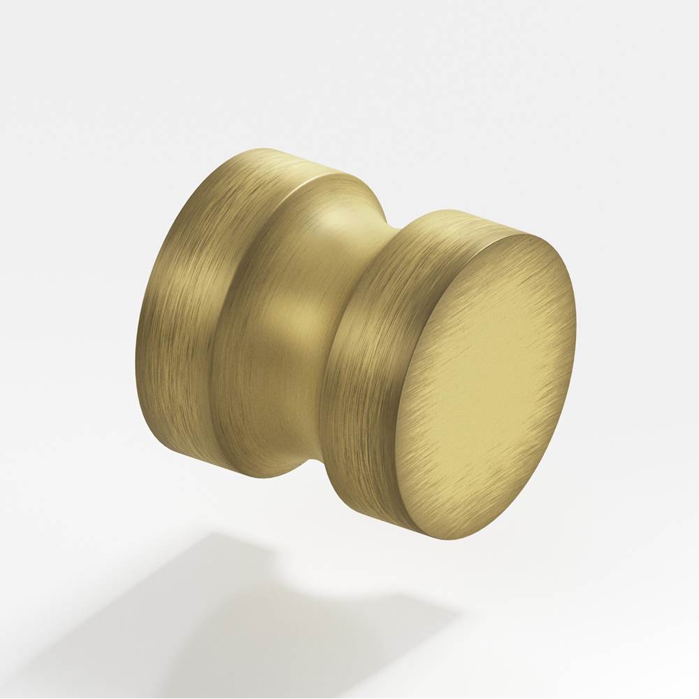 Colonial Bronze - 1.25'' diameter Round Cabinet Knob, Back-to-Back Shower Door Knob Kit hand finished in Matte Antique Satin Brass - Matte Antique Satin Brass