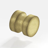 Colonial Bronze - 1.25'' diameter Round Cabinet Knob, Back-to-Back Shower Door Knob Kit hand finished in Distressed Antique Brass - Distressed Antique Brass