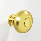 Colonial Bronze - 1.5'' diameter Round, grooved Cabinet Knob, Back-to-Back Shower Door Knob Kit hand finished in French Gold - French Gold