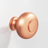Colonial Bronze - 1.25'' diameter Round, grooved Cabinet Knob, Back-to-Back Shower Door Knob Kit hand finished in Matte Satin Copper - Matte Satin Copper