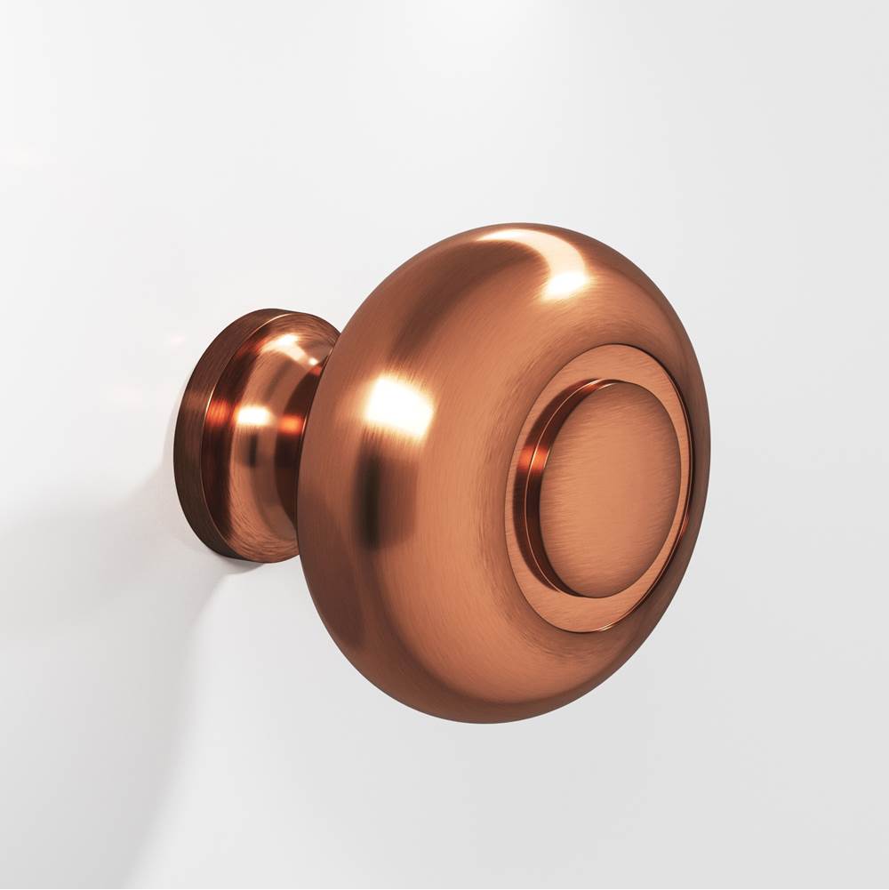 Colonial Bronze - 1.25'' diameter Round, grooved Cabinet Knob, Back-to-Back Shower Door Knob Kit hand finished in Antique Copper - Antique Copper