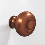 Colonial Bronze - 1.25'' diameter Round, grooved Cabinet Knob, Back-to-Back Shower Door Knob Kit hand finished in Matte Antique Copper - Matte Antique Copper