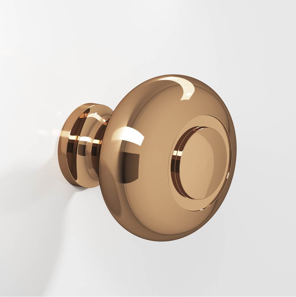 Colonial Bronze - 1.5'' diameter Round, grooved Cabinet Knob, Back-to-Back Shower Door Knob Kit hand finished in Polished Bronze - Polished Bronze