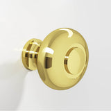 Colonial Bronze - 1.5'' diameter Round, grooved Cabinet Knob, Back-to-Back Shower Door Knob Kit hand finished in Unlacquered Polished Brass - Unlacquered Polished Brass
