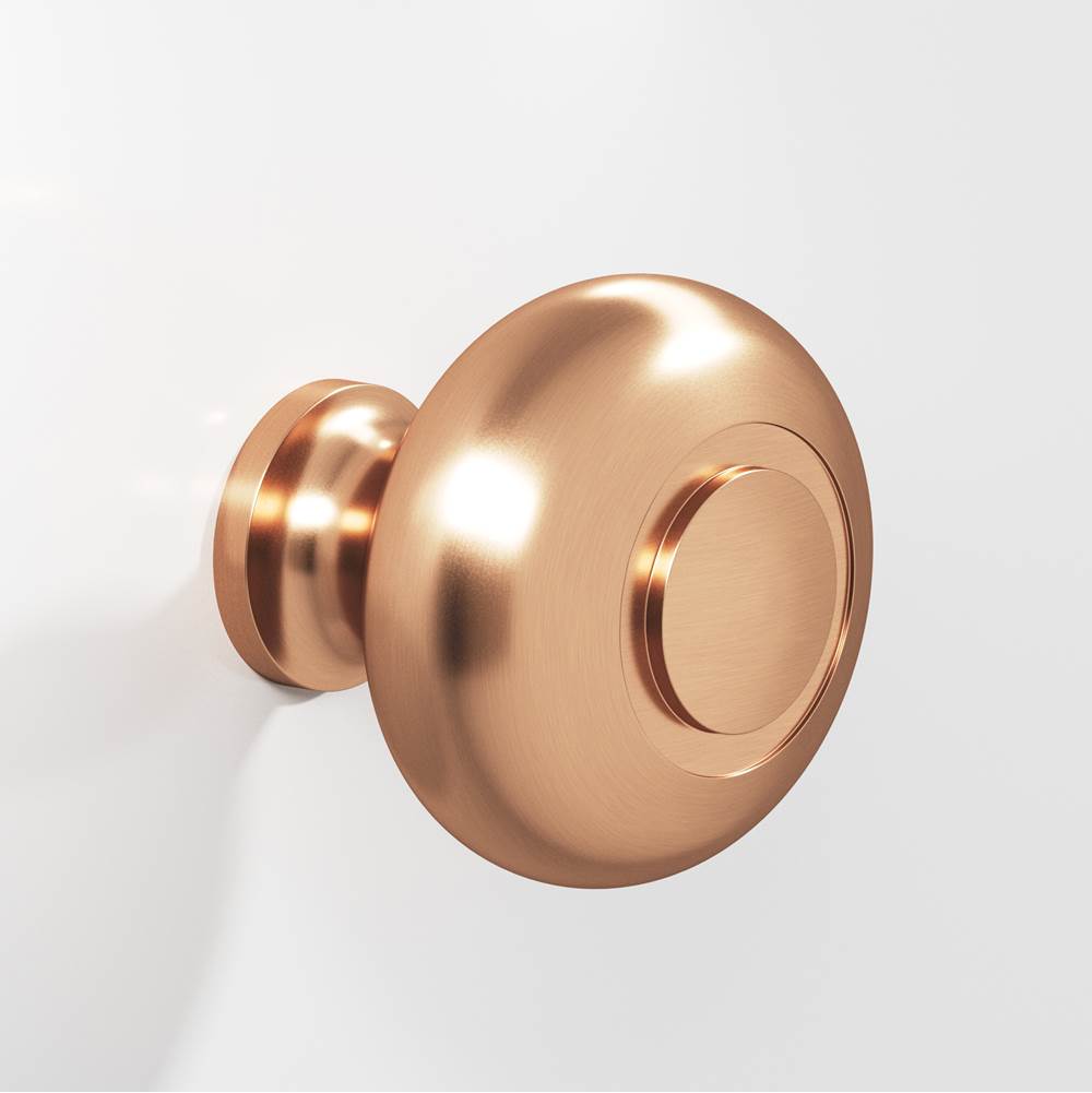 Colonial Bronze - 1.25'' diameter Round, grooved Cabinet Knob, Back-to-Back Shower Door Knob Kit hand finished in Satin Bronze - Satin Bronze