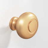 Colonial Bronze - 1.5'' diameter Round, grooved Cabinet Knob, Back-to-Back Shower Door Knob Kit hand finished in Matte Satin Bronze - Matte Satin Bronze