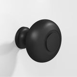 Colonial Bronze - 1.25'' diameter Round, grooved Cabinet Knob, Back-to-Back Shower Door Knob Kit hand finished in Matte Satin Black - Matte Satin Black