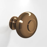 Colonial Bronze - 1.5'' diameter Round, grooved Cabinet Knob, Back-to-Back Shower Door Knob Kit hand finished in Light Statuary Bronze - Light Statuary Bronze