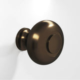 Colonial Bronze - 1.25'' diameter Round, grooved Cabinet Knob, Back-to-Back Shower Door Knob Kit hand finished in Oil Rubbed Bronze - Oil Rubbed Bronze
