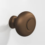 Colonial Bronze - 1.25'' diameter Round, grooved Cabinet Knob, Back-to-Back Shower Door Knob Kit hand finished in Matte Oil Rubbed Bronze - Matte Oil Rubbed Bronze