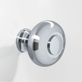 Colonial Bronze - 1.5'' diameter Round, grooved Cabinet Knob, Back-to-Back Shower Door Knob Kit hand finished in Polished Chrome - Polished Chrome