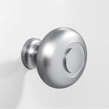 Colonial Bronze - 1.25'' diameter Round, grooved Cabinet Knob, Back-to-Back Shower Door Knob Kit hand finished in Matte Satin Chrome - Matte Satin Chrome