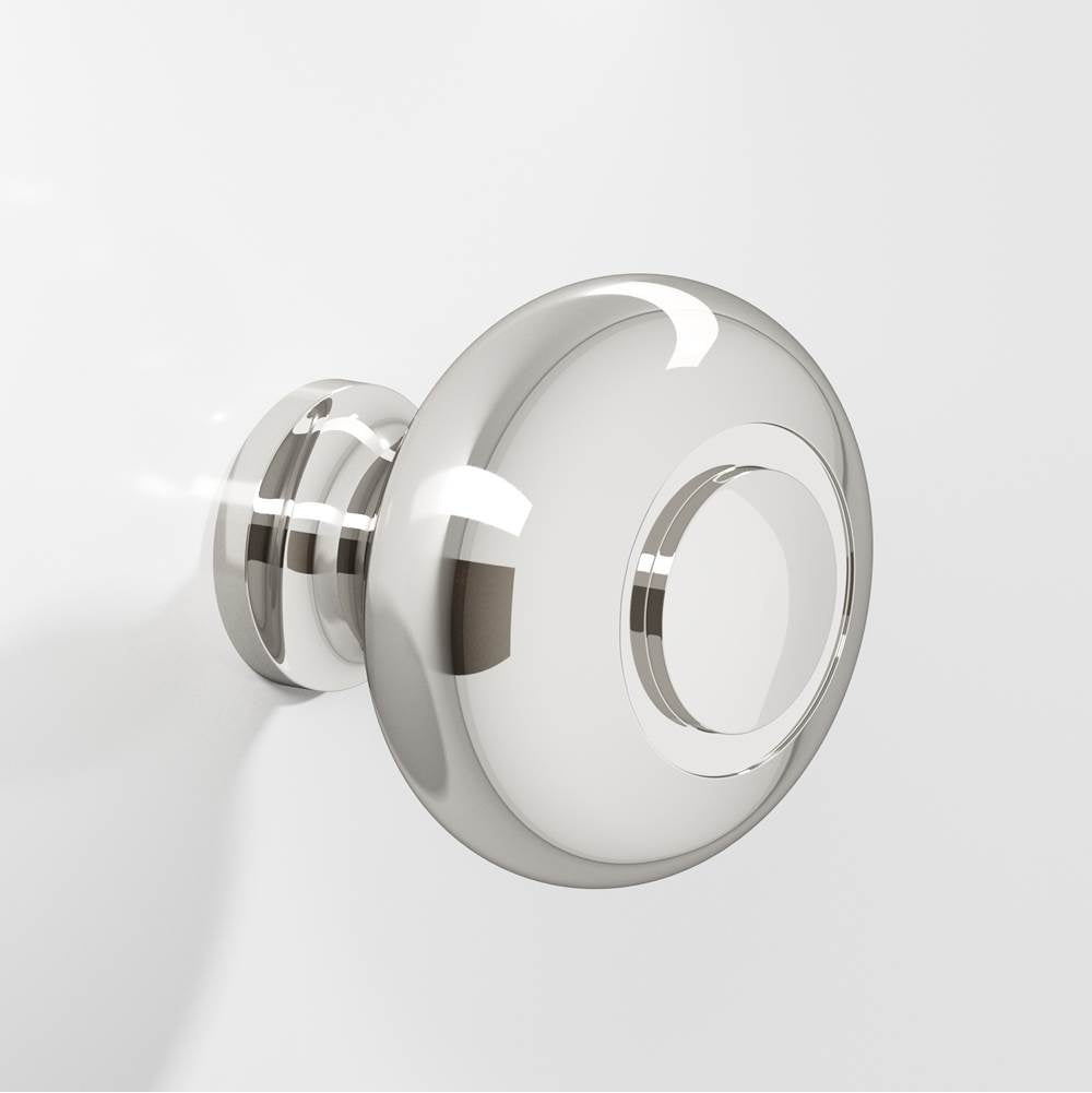 Colonial Bronze - 1.25'' diameter Round, grooved Cabinet Knob, Back-to-Back Shower Door Knob Kit hand finished in Polished Nickel - Polished Nickel
