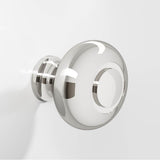 Colonial Bronze - 1.25'' diameter Round, grooved Cabinet Knob, Back-to-Back Shower Door Knob Kit hand finished in Polished Nickel - Polished Nickel