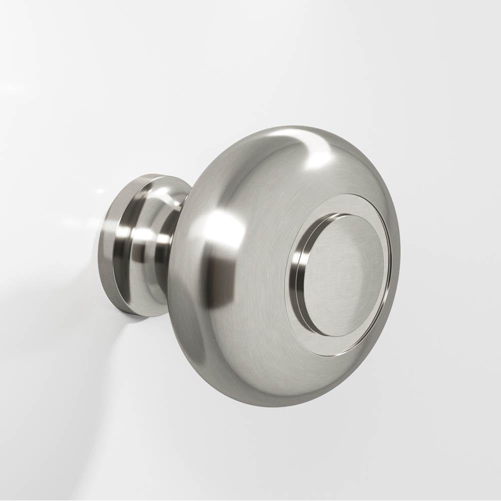 Colonial Bronze - 1.25'' diameter Round, grooved Cabinet Knob, Back-to-Back Shower Door Knob Kit hand finished in Satin Nickel - Satin Nickel